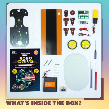 Kit STEM fun : 5 robots, capteurs intégrés, jeu éducatif parfait pour jeunes inventeurs en herbe