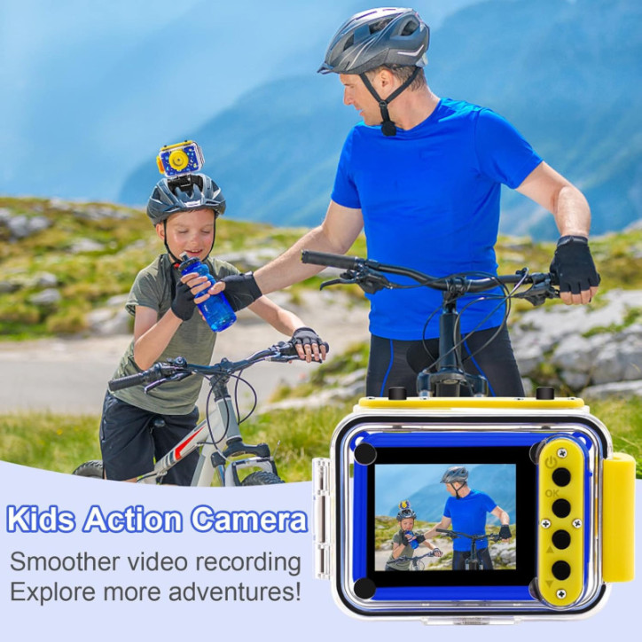 Waterproof 20MP kids camera: fun selfies, HD videos & underwater adventures up to 30 meters deep