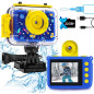 Waterproof 20MP kids camera: fun selfies, HD videos & underwater adventures up to 30 meters deep