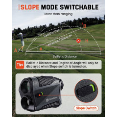 Télémètre Golf 1500Y Avec Pente, Zoom 7X, Recharge USB-C