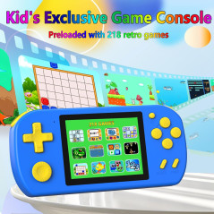 Console Portable Enfants 218 Jeux Rétro Préinstallés Bleu
