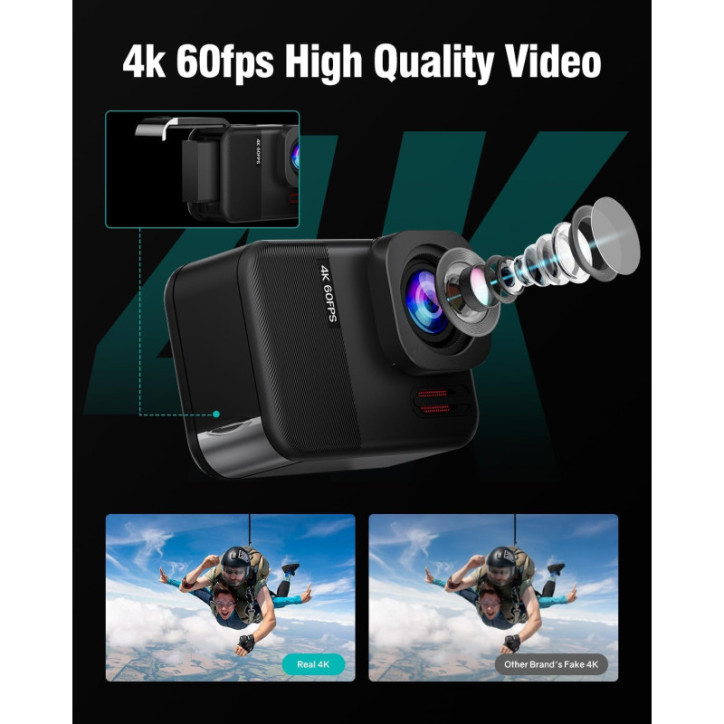 Capture every adventure: 4K action cam, 10m waterproof & 8x digital zoom Capture every adventure: 4K action cam, 10m waterproof & 8x digital zoom