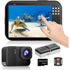 Caméra Sport 4K60fps Étanche 10M avec Écran Tactile 48MP