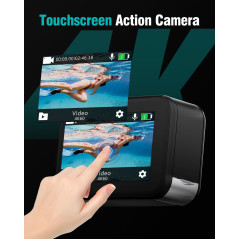 Caméra Sport 4K60fps Étanche 10M avec Écran Tactile 48MP