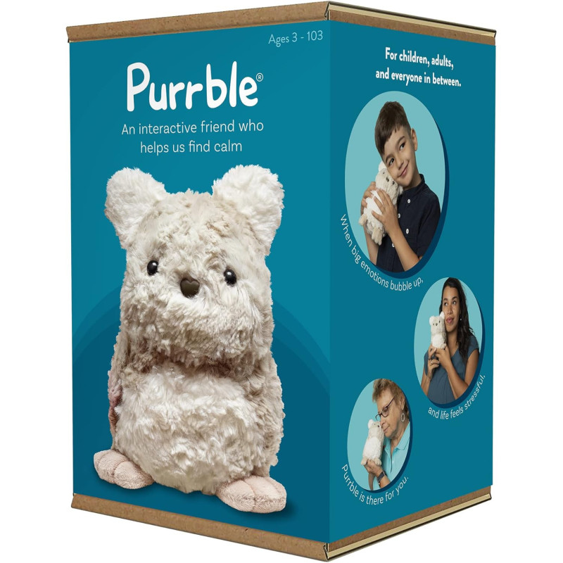 Purrble Companion: Calming Plush Toy with Heartbeat & Soothing Purr