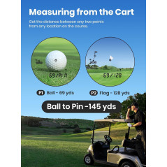 ACEGMET Golf Rangefinder 1300 Yards with Slope & Coach Mode, Rechargeable