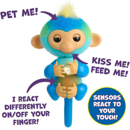 Adoptez Leo ! Singe Fingerlings tactile et interactif, 70 réactions, cœur qui bat – Votre nouveau compagnon malin