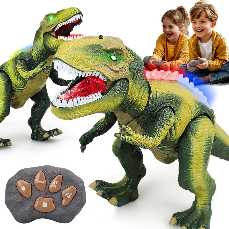 STEAM Remote Control Dinosaur Toy with Light, Sound & Dancing Robot