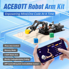 Bras robot ACEBOTT 4 axes : un kit éducatif parfait pour s’initier à la programmation et la robotique