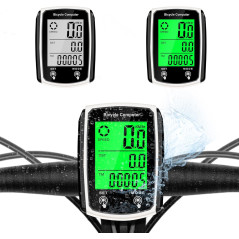 Compteur vélo filaire LCD MPH/KM/h avec fonctions multiples