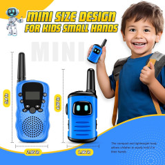 Kids Walkie Talkies for Boys – Mini Robot 2-Pack Birthday Toys Age 3-8