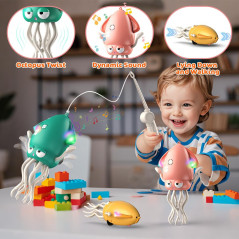 Poulpe Danseur Intelligent Avec Lumières LED & Musique, Jouet Bébé USB