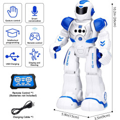 Robot KingsDragon interactif RC pour enfants 6-9 ans, cadeau idéal