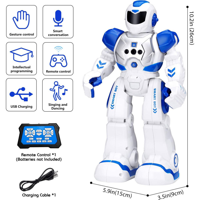 Robot KingsDragon interactif RC pour enfants 6-9 ans, cadeau idéal