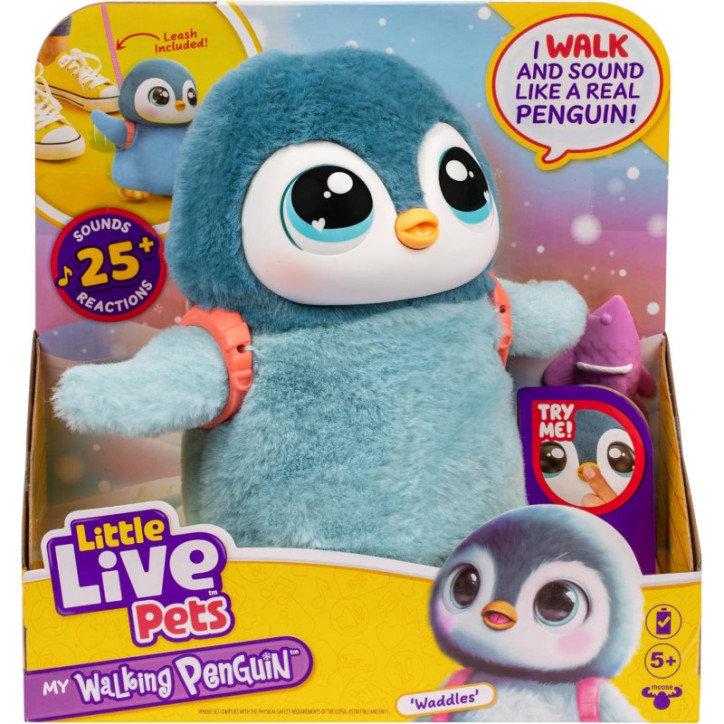 Little Live Pets Pingouin Waddles interactif avec 25+ sons et laisse amovible, dès 5 ans Little Live Pets Pingouin Waddles interactif avec 25+ sons et laisse amovible, dès 5 ans