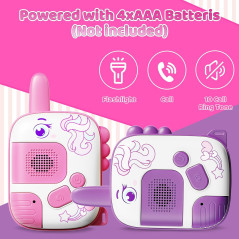 Unicorn Walkie Talkies for Kids 3-9 – 2 Pack, 1000ft Range Gift