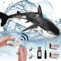 Ultra-realistic RC shark: smooth swimming, magic LEDs & water spray for epic pool adventures!
