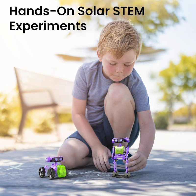Kit Robot Solaire STEM 15-en-1 pour Enfants 8-12 Ans