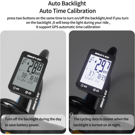 Wireless GPS Bike Computer with Auto Start/Stop & Waterproof IPX7