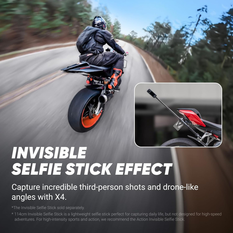 Insta360 X4 Bundle - Caméra Action Étanche 8K 360° 135min