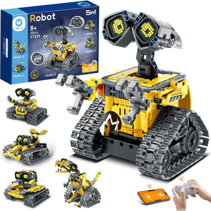 Un cadeau éducatif et fun : robot programmable avec yeux LED, sons et 5 modèles à créer Un cadeau éducatif et fun : robot programmable avec yeux LED, sons et 5 modèles à créer