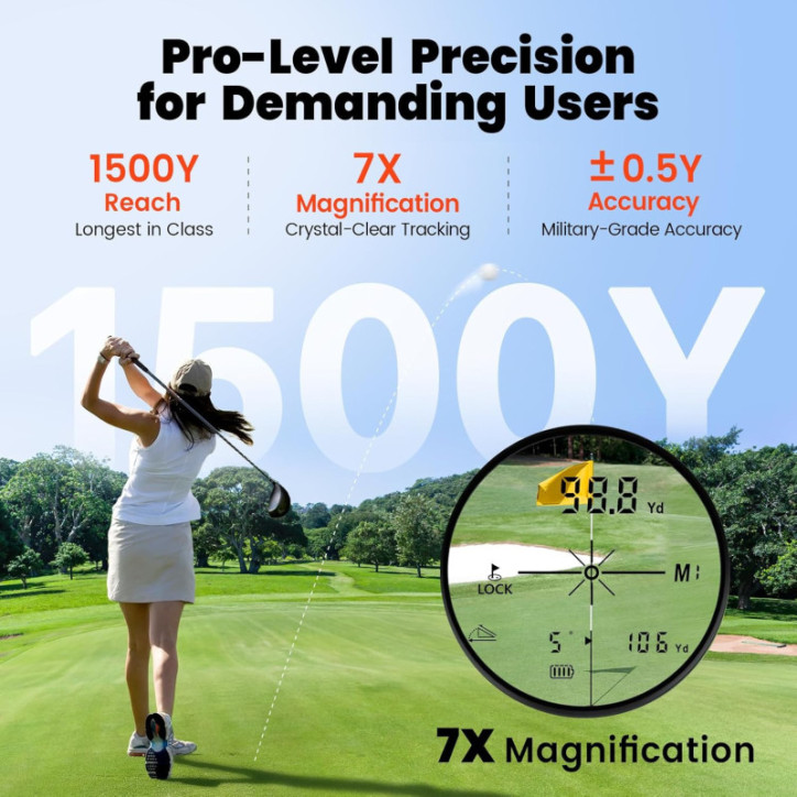 Bestsee : télémètre laser 1500 yards, ultra-précis et pensé pour golf et chasse Bestsee : télémètre laser 1500 yards, ultra-précis et pensé pour golf et chasse