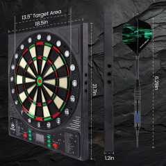 WIN.MAX Electronic Dart Board with LED Display & 12 Soft Tip Darts
