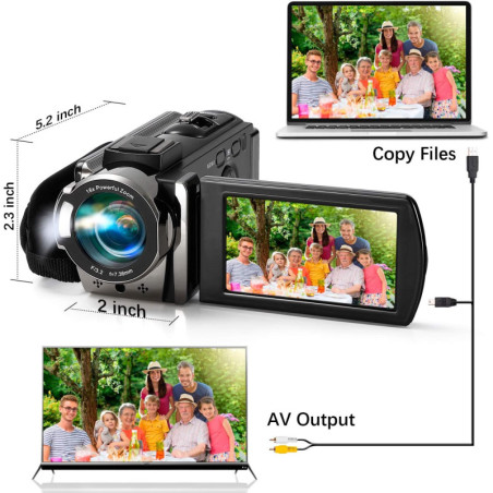 Immortalisez vos moments : caméra HD 1080P 24MP compacte et polyvalente