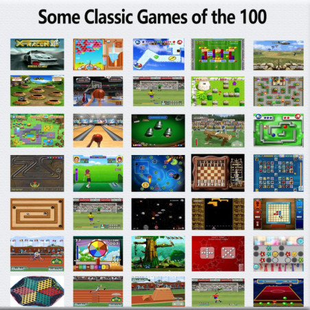 16-Bit Handheld Game Console 3.0 Screen, 100 Classic Games, USB Rechargeable