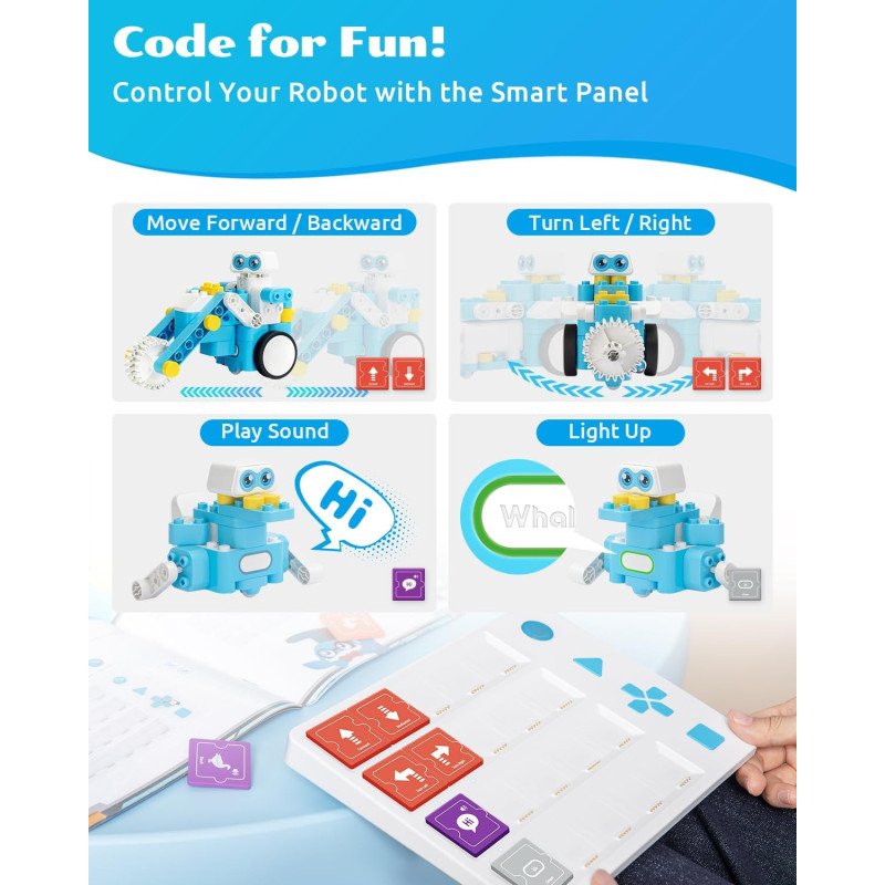 WhalesBot C3 Pro 12-in-1 Coding Robot Kit for Kids 4-7 | STEM Toy
