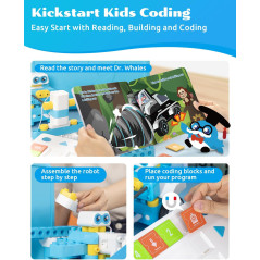 WhalesBot C3 Pro 12-in-1 Coding Robot Kit for Kids 4-7 | STEM Toy