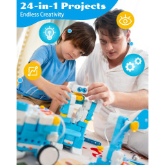 WhalesBot B3 Pro : Kit Robot STEM 24-en-1 pour Enfants 4-6 ans