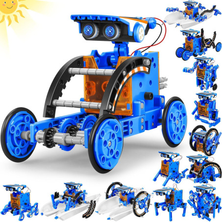 Kit robot solaire 13-en-1 : construisez, apprenez et amusez-vous avec l’énergie du soleil