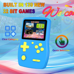 32-Bit Handheld Game Console for Kids with 139 Built-in Games - Blue