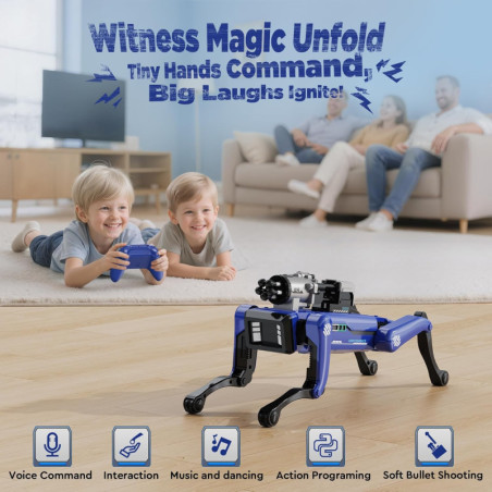 Smart Robot Dog Toy - Interactive STEM, Voice & Remote Control, 30+ Actions, Programmable, 25m Range