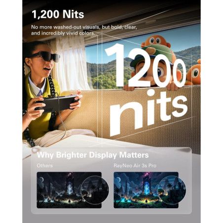 RayNeo Air 3s Pro AR/XR - Lunettes Vidéo 201'', 120Hz