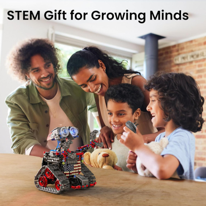 Sillbird 4-in-1 Robot Building Kit with Remote Control, 631 Pieces STEM Coding Car Toy for Kids 8-12