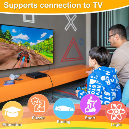 Console de jeux portable pour enfants - 100+ jeux rétro, écran IPS 3,2, rechargeable, cadeau idéal