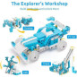 WhalesBot D1 21-in-1 STEM Coding Robot Kit for Kids 4+, 280+ Pieces, APP-Controlled Educational Toy Gift