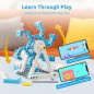 WhalesBot D1 21-in-1 STEM Coding Robot Kit for Kids 4+, 280+ Pieces, APP-Controlled Educational Toy Gift