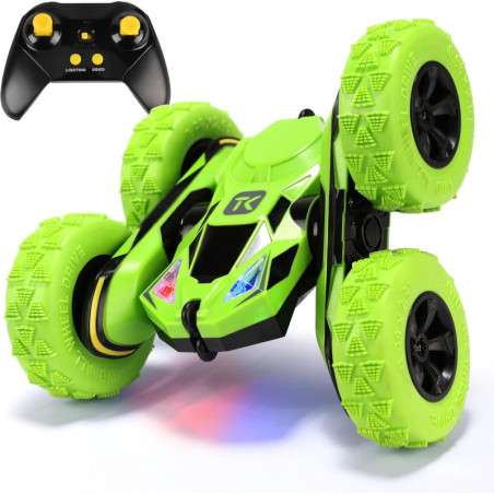 Voiture Télécommandée Threeking RC 360° Vert Double Face