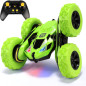 Threeking RC Double-Sided Stunt Car, 360° Flips & Rotations, Remote Control Toy - Green Threeking RC Double-Sided Stunt Car, 360° Flips & Rotations, Remote Control Toy - Green