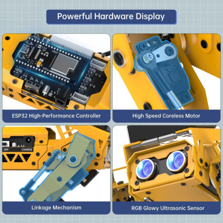 MechDog Robot Quadrupède Programmable ESP32 AI Caméra Reconnaissance Cible Kit Arduino Python Scratch