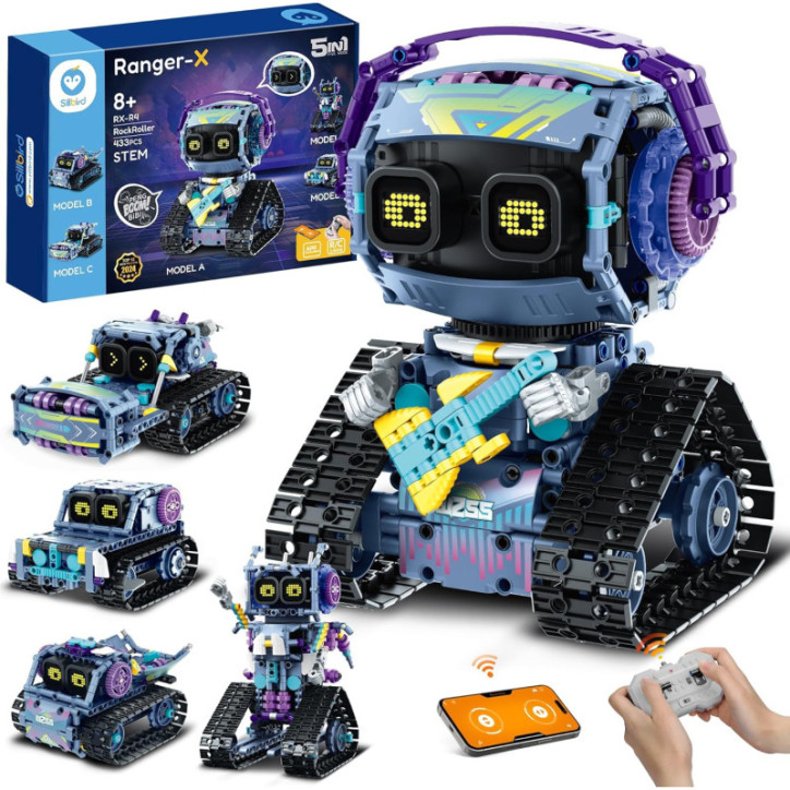 Sillbird 5-in-1 Robot Building Kit with Remote Control, STEM Coding Toy for Kids 8-12, 433 Pieces Sillbird 5-in-1 Robot Building Kit with Remote Control, STEM Coding Toy for Kids 8-12, 433 Pieces