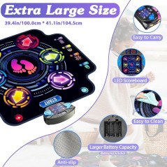 Upgraded KIZJORYA Kids Dance Mat – Bluetooth, 5 Speeds, 9 Levels Fun