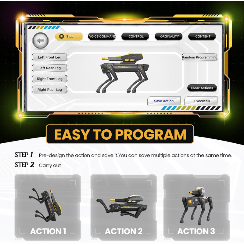 Robot Chien Intelligent Enfant – STEM, Voix, Télécommande, 30+ Actions