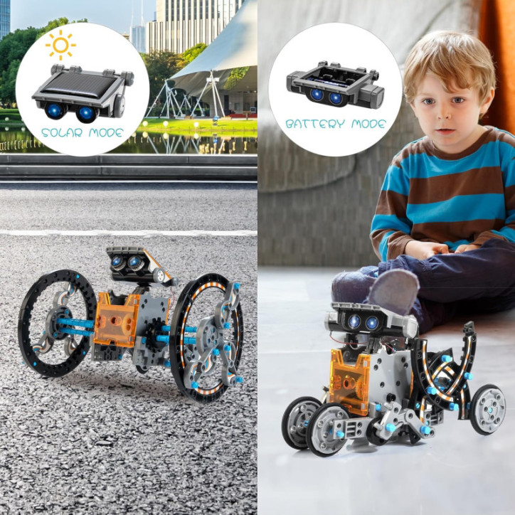 Kit Robot Solaire 14-en-1 STEM pour Enfants 8-12 Ans, Jouet Éducatif DIY d'Énergie Solaire Kit Robot Solaire 14-en-1 STEM pour Enfants 8-12 Ans, Jouet Éducatif DIY d'Énergie Solaire