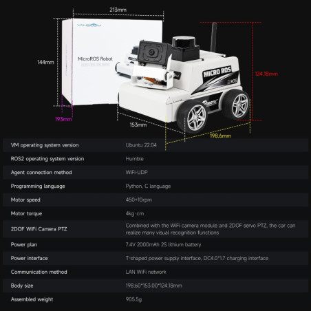 Yahboom MicroROS Robot Car ROS2 AI SLAM Navigation Vision ESP32 AI Module VM Non Compatible Mac