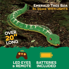 Terra by Battat RC Emerald Tree Boa Snake Robot with LED Eyes & Realistic Movement, Batteries Included