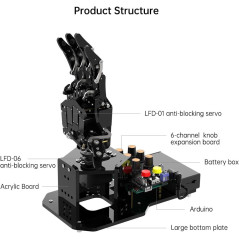 Main Bionic Robot Hand Arduino Open Source DIY Kit 5 Doigts